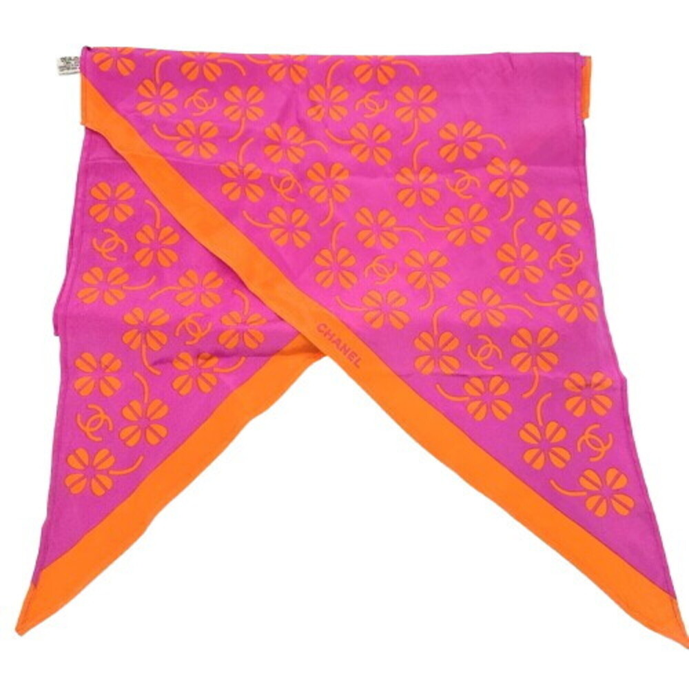 CHANEL Coco Mark Clover Scarf (Pink)
